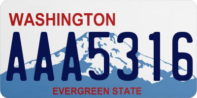 WA license plate AAA5316