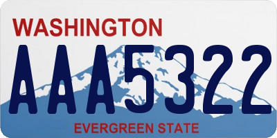 WA license plate AAA5322