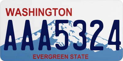 WA license plate AAA5324