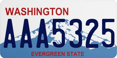 WA license plate AAA5325