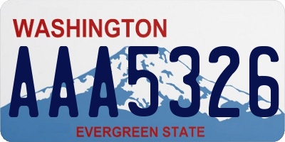 WA license plate AAA5326