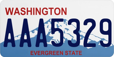 WA license plate AAA5329