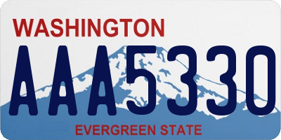 WA license plate AAA5330