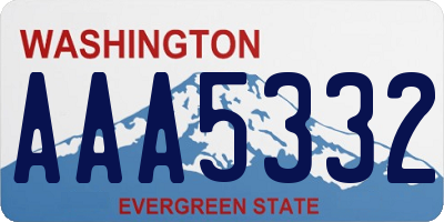 WA license plate AAA5332