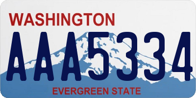 WA license plate AAA5334