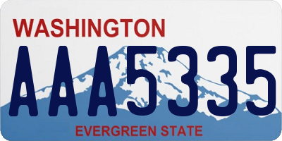 WA license plate AAA5335