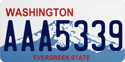 WA license plate AAA5339