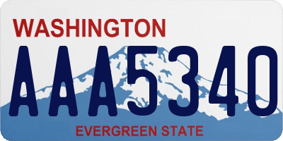 WA license plate AAA5340