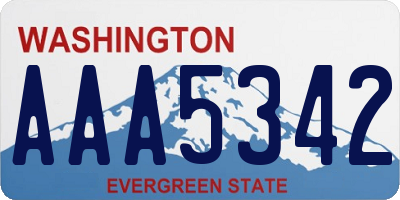 WA license plate AAA5342