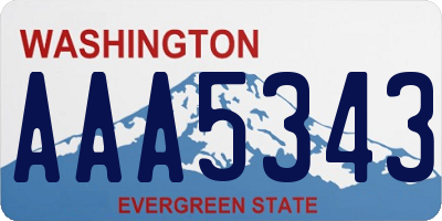 WA license plate AAA5343