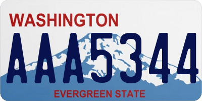 WA license plate AAA5344