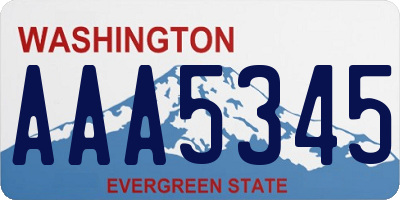 WA license plate AAA5345