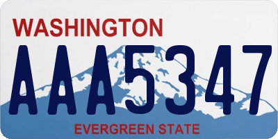 WA license plate AAA5347