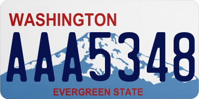 WA license plate AAA5348