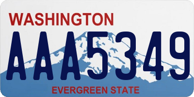 WA license plate AAA5349