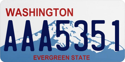 WA license plate AAA5351