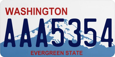 WA license plate AAA5354