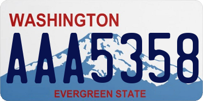 WA license plate AAA5358