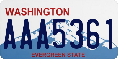 WA license plate AAA5361