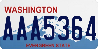 WA license plate AAA5364