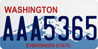 WA license plate AAA5365