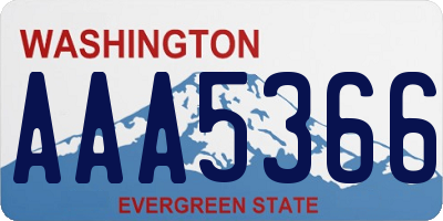 WA license plate AAA5366