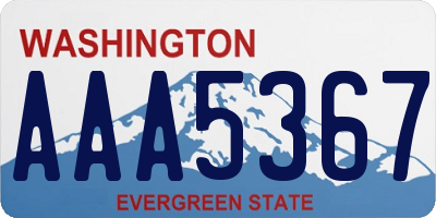 WA license plate AAA5367