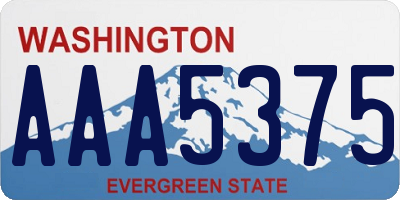 WA license plate AAA5375