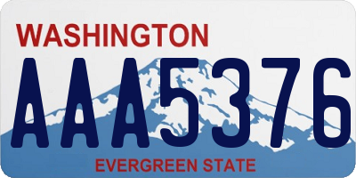 WA license plate AAA5376