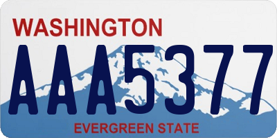 WA license plate AAA5377