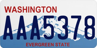 WA license plate AAA5378