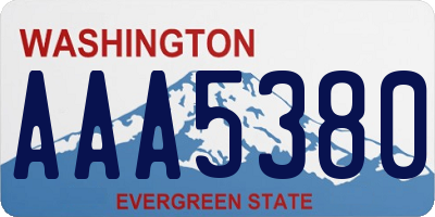 WA license plate AAA5380