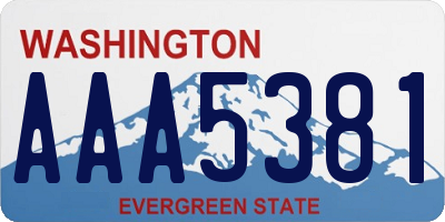 WA license plate AAA5381