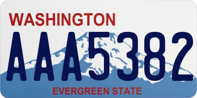 WA license plate AAA5382