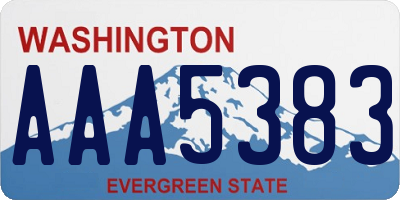 WA license plate AAA5383