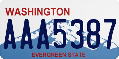 WA license plate AAA5387