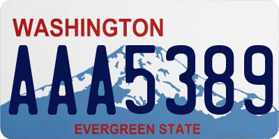 WA license plate AAA5389