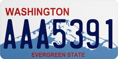 WA license plate AAA5391