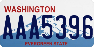 WA license plate AAA5396