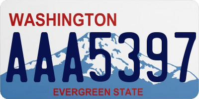 WA license plate AAA5397