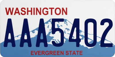 WA license plate AAA5402