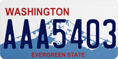 WA license plate AAA5403