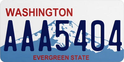 WA license plate AAA5404