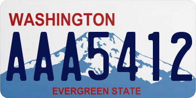 WA license plate AAA5412