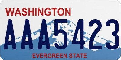 WA license plate AAA5423