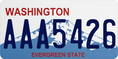 WA license plate AAA5426