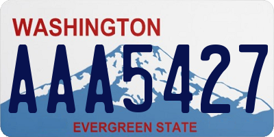 WA license plate AAA5427