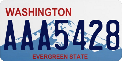 WA license plate AAA5428