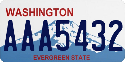 WA license plate AAA5432