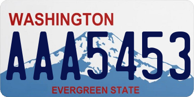 WA license plate AAA5453